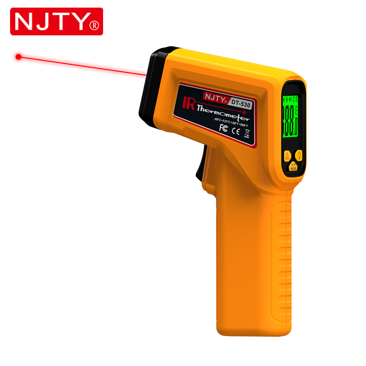 Industrial Laser Temperature Gun - NJTY Infrared Thermometer Laser Non-Contact Temperature