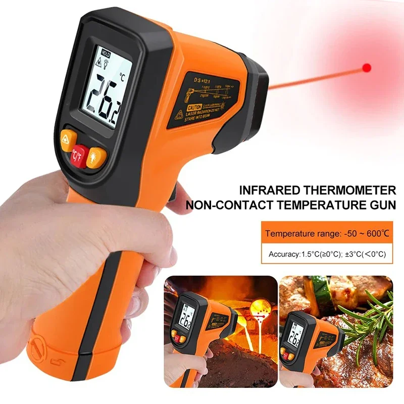 Industrial Laser Temperature Gun - T400 T600 Digital Infrared Thermometer -50~600℃