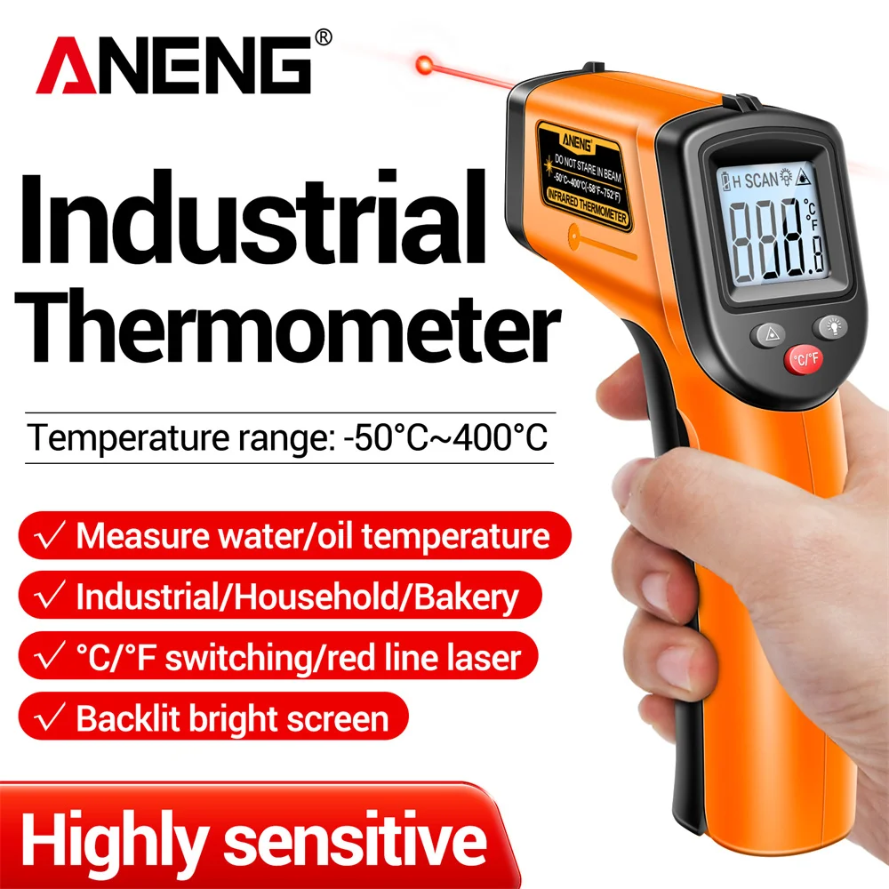 Industrial Laser Temperature Gun - ANENG TH201 Infrared Thermometer Gun Digital