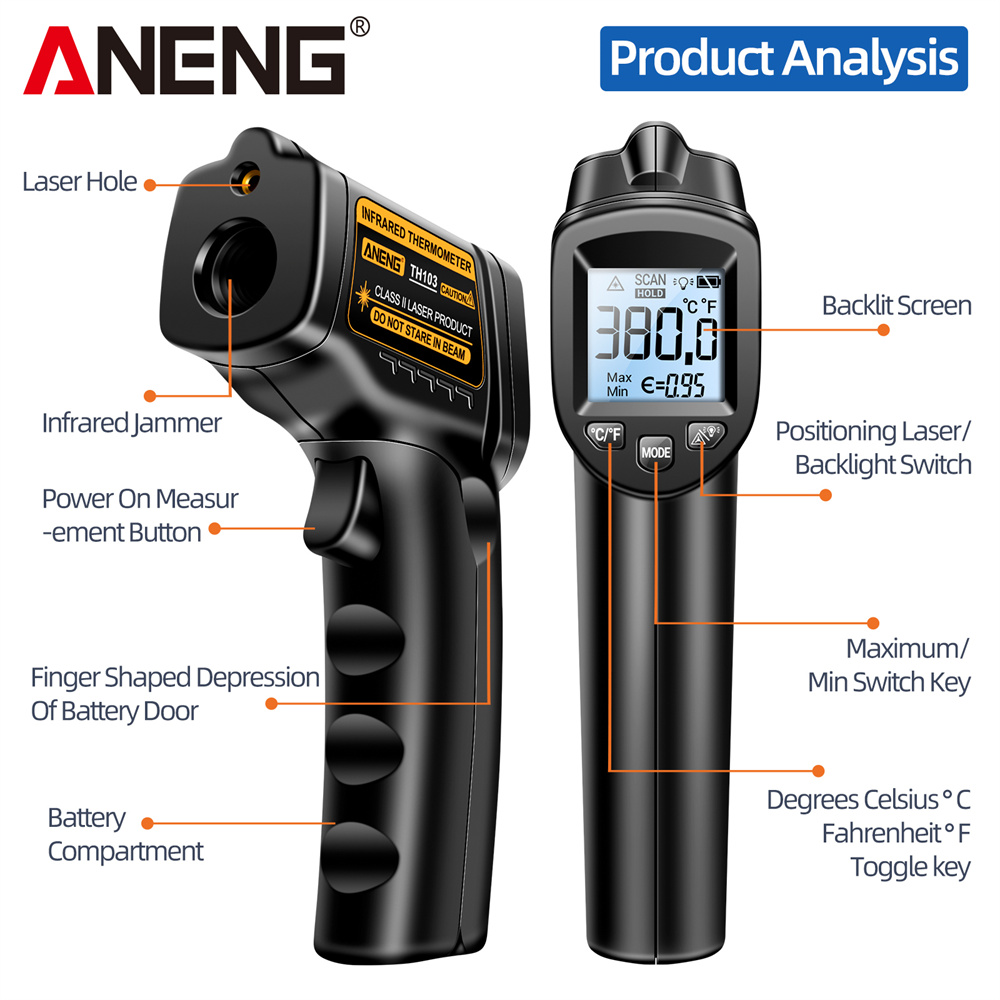 Infrared Laser Thermometer Ind - Industrial Laser Temperature Gun review and price