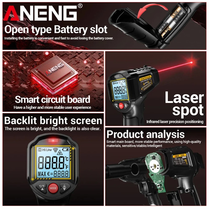 ANENG TH202 Industrial Handhel - Industrial Laser Temperature Gun review and price