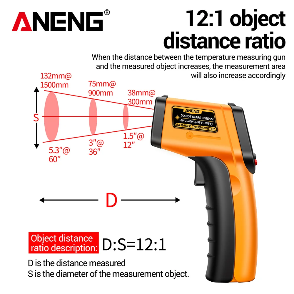 ANENG TH201 Infrared Thermomet - Industrial Laser Temperature Gun review and price